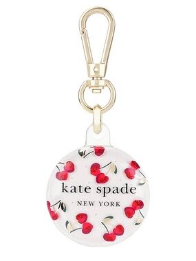 KATE SPADE AIRTAG HOLDER WITH GOLD RING CLIP